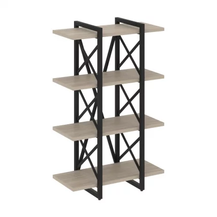 Стеллаж на регулируемых опорах - 4 полки ЛОФТ ВР.Л-МСТ.О-4.4В Металл черный Дуб Аттик / LOFT VR.L-MST.O-4.4V_0
