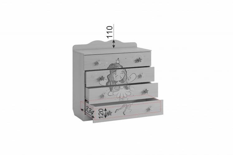 Комод Чудо МДВ-06 Белый рамух / MDW-06_5