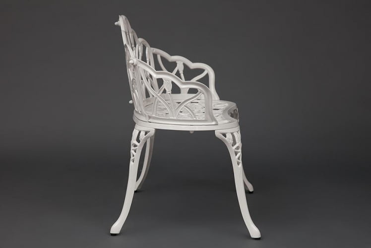 Скамья Сеcрет Де Маисон Страусс (Штраус) алюминиевый сплав, 99хх56х76см, буттер вхите / Secret De Maison Strauss butter white_3