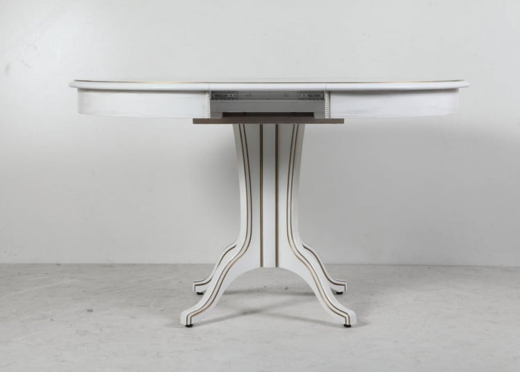 Стол обеденный Орион-5 (д1000) тон 1 с золотой патиной / (d1000)_3