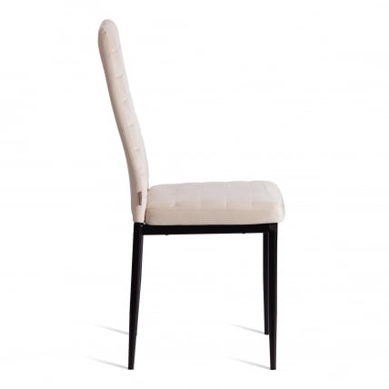 Стул Еасй (мод. ДЖСC02-1) металл, флок, 41 х 52 х 96 см, беиге (молочный) ХЛР2 / черный / Easy (mod. JSC02-1) beige HLR2_1