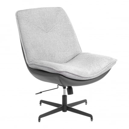 Кресло лаунж Космо велюр/букле (ХЙП)/экокожа, светло-серый/графит / Cosmo (HYP)/экокожа,_0