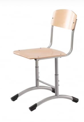 Стул ученический регулируемый ФГК (рост 5-7) 390х487 мм ЛДСП Фанера лак/Металл Серый_0