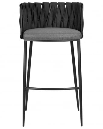 Стул барный ДОБРИН АМЕЛИА (серая ткань (Ф-48), темно-серый винтажный ПУ (МФ-12)) / DOBRIN AMELIA (F-48), PU (MF-12))_5