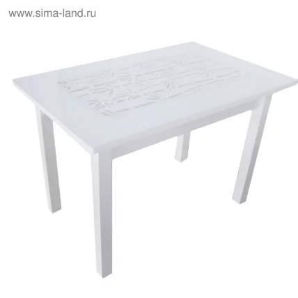 Стол обеденный Прямоуг. ажур ноги Мажор Р-15 белая ЛДСП белый_4