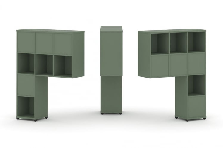 Надставка на стол высокая двухсторонняя + задняя стенка (8 шт.) CОНCЕПТ CН.ДНВ-005 Кобо Черный металл / CONCEPT CN.DNV-005_0