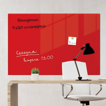 Доска магнитно-маркерная стеклянная БРАУБЕРГ 60х90 см Красная / BRAUBERG_2