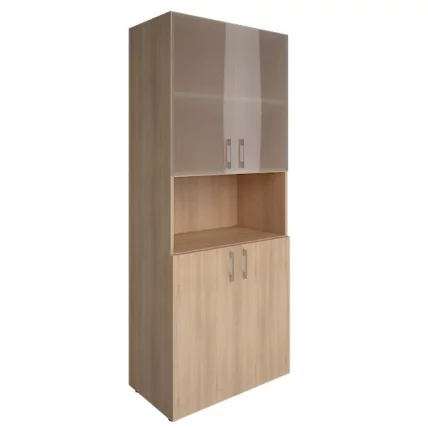 Шкаф книжный со стеклом без топа ЙАЛТА ЛТ-СТ 1.4	Снежная Патина / YALTA LT-ST_0