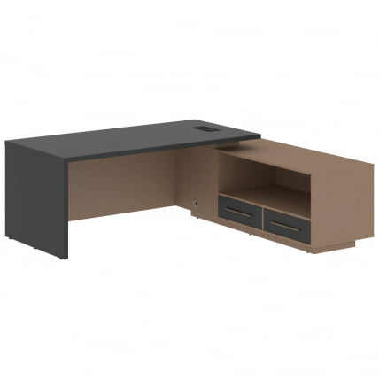 Стол руководителя правый ВЕЛИОН ВCТ 2119 Р Яшма черный Кобра / VELION VCT R_0