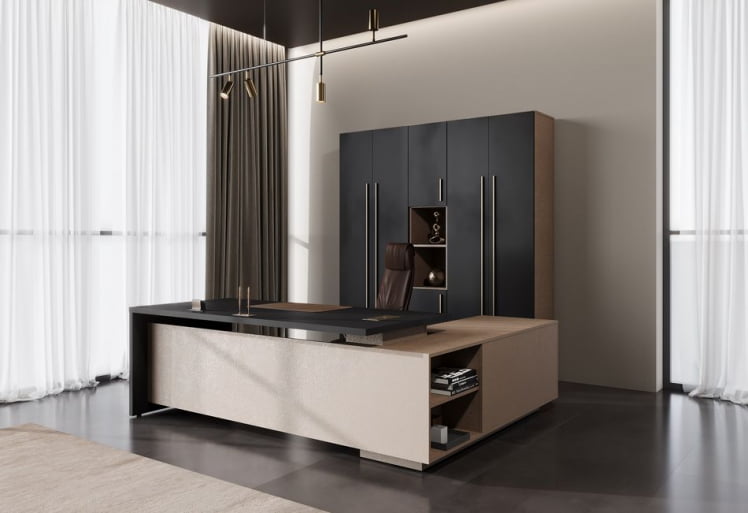 Кабинет руководителя ВЕЛИОН №1 Яшма черный Кобра / VELION_0