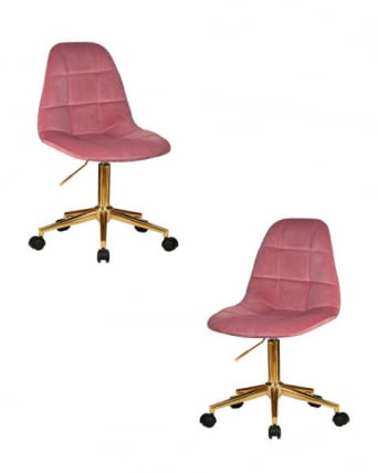 Офисное кресло для персонала ДОБРИН МОНТЙ ГОЛД (розовый велюр (МДЖ9-32)) 2 шт / DOBRIN MONTY GOLD (MJ9-32))_0