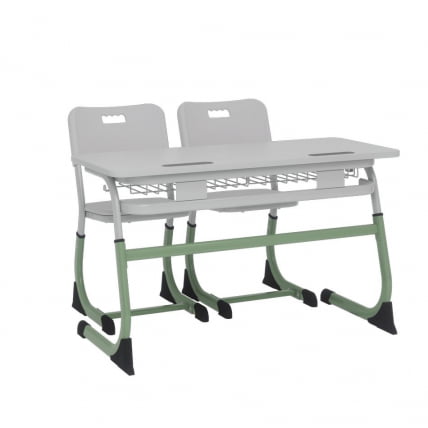 Парта двухместная регулируемая по высоте СМАРТИ (рост 3-5) Желтый/Серый / SMARTY_1