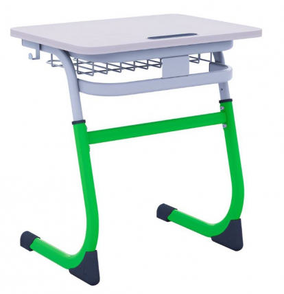 Парта одноместная регулируемая по высоте СМАРТЙ 600х500 с углом наклона столешницы (рост 3-5) Оливковый/Серый / SMARTY_0