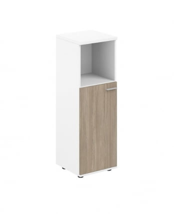 Шкаф средний с нишей левый Сигма СГ.844.ВХ.ОД.Л Белый Дуб темный / Sigma SG.844.WH.OD.L_0