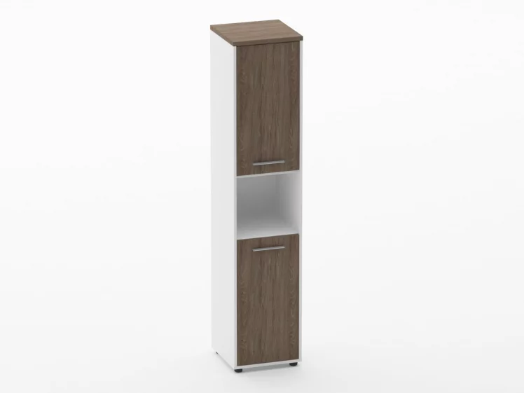 Шкаф 4 узкий закрытый, с нишей Дека 10.19.12Л Дуб Верцаска/Белый / Deka_0
