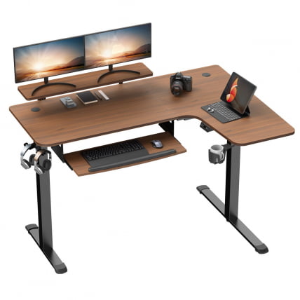Стол для компьютера угловой (правый) c электрической регулировкой по высоте ЕУРЕКА ЕРК-Л60Р-ВН / c EUREKA ERK-L60R-WN_0