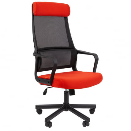 Кресло руководителя Чаирман 590 ткань/сетка Красный / Chairman_0