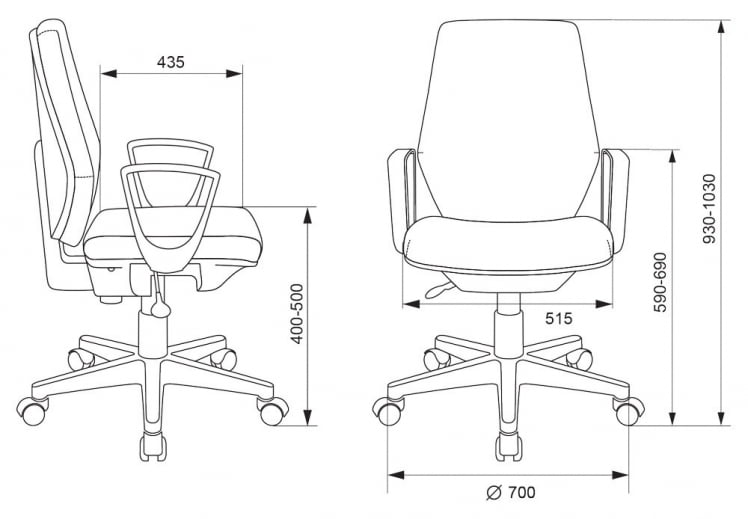 Кресло для оператора Бюрократ CХ-545 Серый 38-417 / CH-545_4