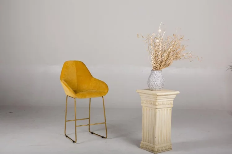 Стул полубарный Кент Грей/Линк Золото / Kent_5