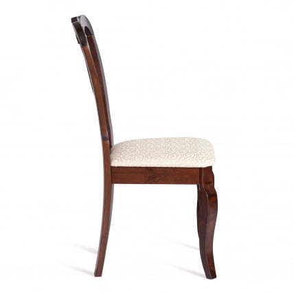 Стул Афродита/ Апхродите дерево гевея, 46х54х99см, Каппучино , ткань кремовая с рисунком (А04) / Aphrodite Cappuchino_1