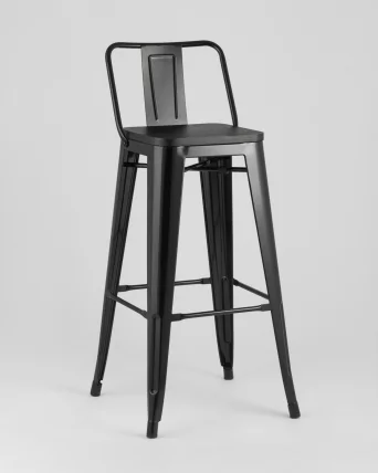 Стул барный Толикс Воод 75.5  со спинкой Черный / Tolix Wood_1