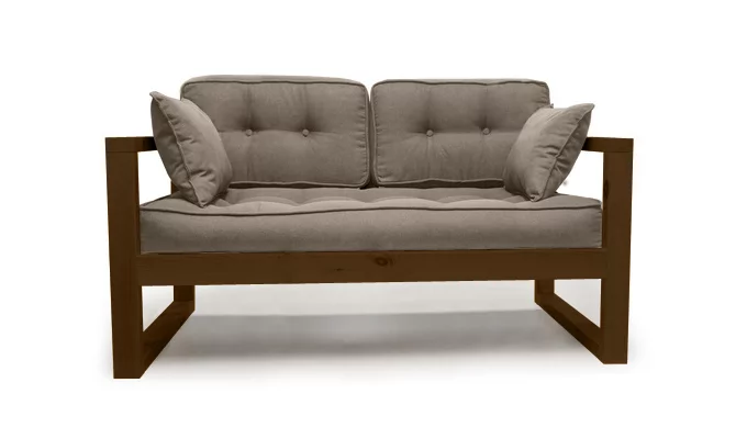 Диван двухместный ДЕмоку Д-2 бежевый_темный дуб / DEmoku_0