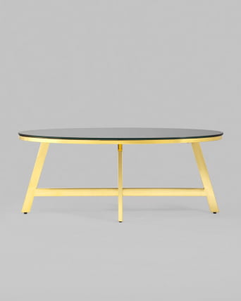 Журнальный стол АЛЬБА 100кс50 Золото (стекло черное) / 100x50_4