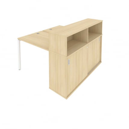 Рабочая станция с опорным шкафом-купе Метал Сйстем БП.РС-СШК-2.1 Акация/Белый / Metal System_0