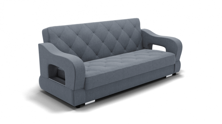 Диван Бруно-2 (ЗР) Цвет фасада: Серый; Тип: Прямой; Материал фасада: Металл/Велюр_0