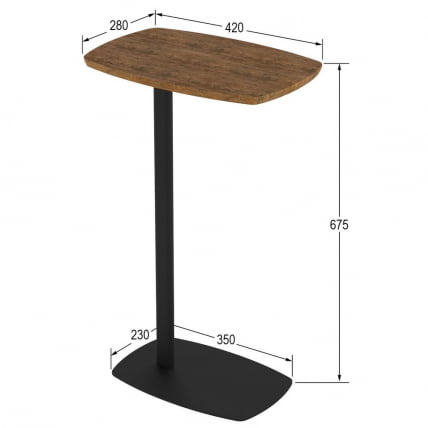 Стол придиванный Дей Дуб американский / Черный_4