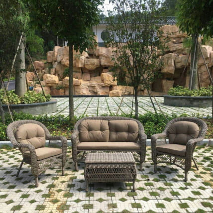 Плетеный комплект для отдыха ЛВ520ББ Беиге/Беиге / LV520BB Beige/Beige_0