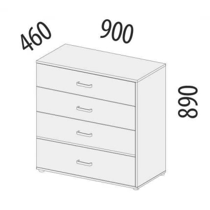 Комод Эверест 500.09 Дуб Кронберг/Белый шпон_1