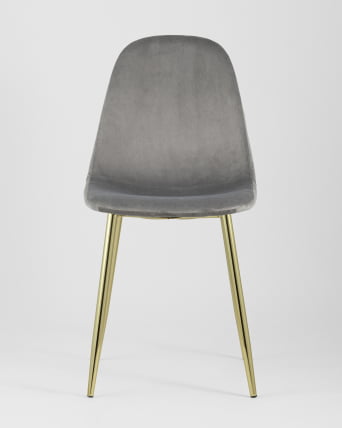Стул Валенсия велюр золотые ножки Серый_2
