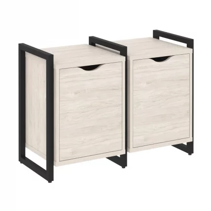 Тумба на регулируемых опорах наборная. Вариант №2 ЛОФТ ВР.Л-ТН-2.О Металл черный Денвер светлый / LOFT VR.L-TN-2.O_0