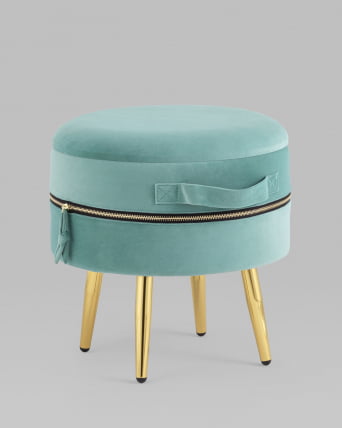 Пуф Тильда с ящиком велюр Мятный_1