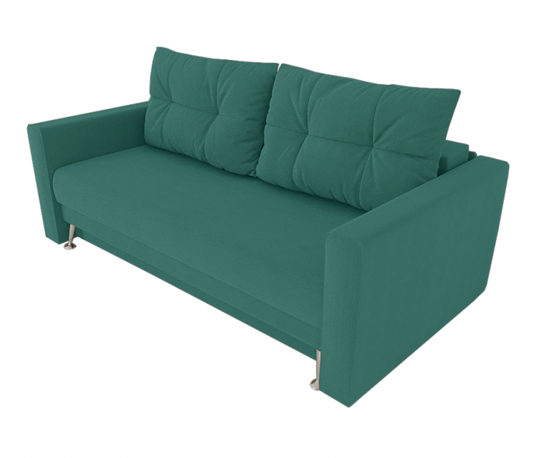 Диван Квадро с мягкими подлокотниками (Берхоусе) Цвет фасада: Азур Велюто 44; Тип: Прямой; Материал фасада: Металл/Велюр / (Berhouse)_0