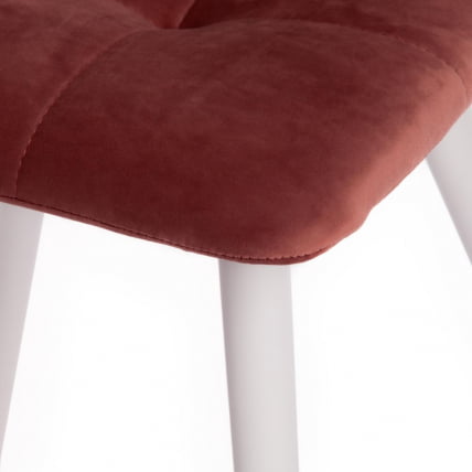 Стул CХИЛЛЙ (мод. 7095-1) / 1 шт. в упаковке ткань/металл, 45кс53х88 см, высота до сиденья 50 см, коралловый баркхат 15 /белый / CHILLY (mod. 45x53х88 barkhat_6