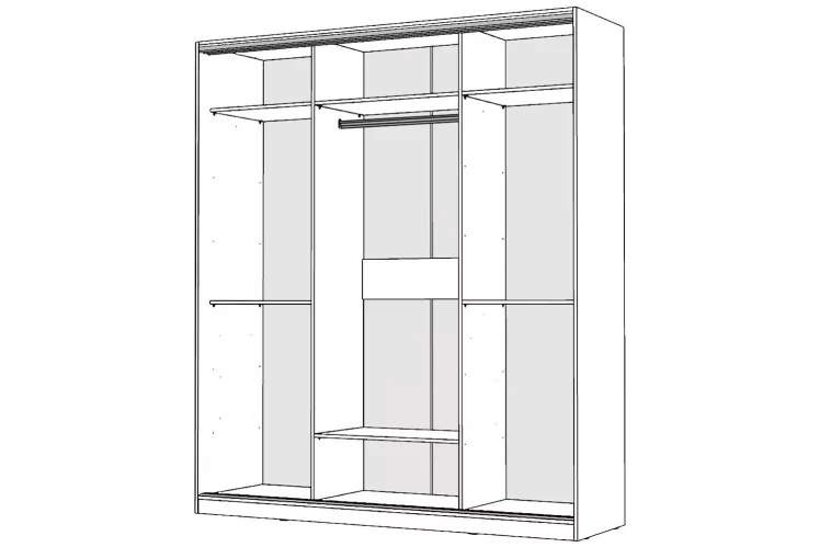 Шкаф-купе 2-х дверный Виктория 1800х584х2300, Белый 18ДЗЗЗДЗЗЗ-Б 310-544_1