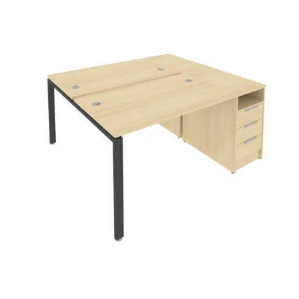 Рабочая станция с опорной тумбой Метал Сйстем Б.РС-СТП-2.2 Акация/Антрацит / Metal System_0