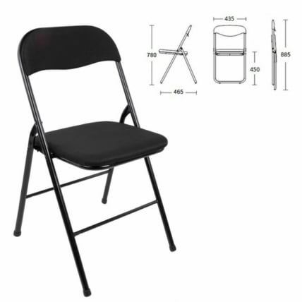 Стул складной для дома и офиса БРАБИКС Голф CФ-007 ткань Черный / BRABIX Golf CF-007_0