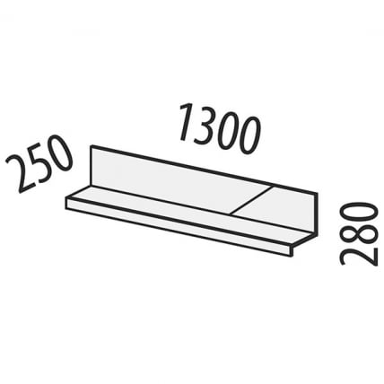 Полка навесная Монако 606.26 Дуб Вотан / Белый шпон/ Альпийский белый_1