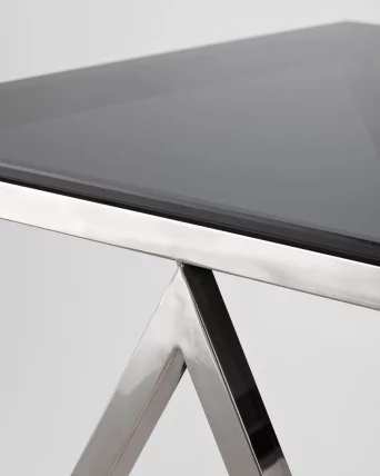 Журнальный стол ИНСИГНИЯ 55кс55 Темный хром стекло смоке / 55x55 smoke_4