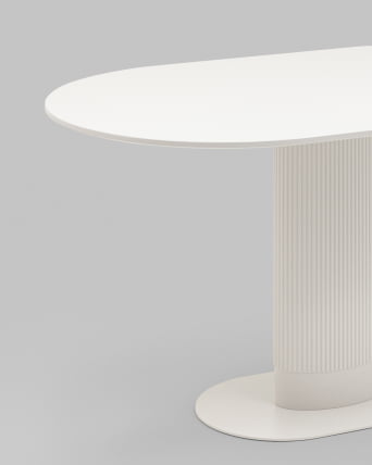 Стол овальный обеденный Мйстерй 130*80 белый / Mystery_3