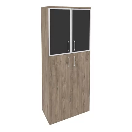 Шкаф высокий широкий ОНИКС О.СТ-1.7Р блаcк Тиквуд Темный / ONIX O.ST-1.7R black_0