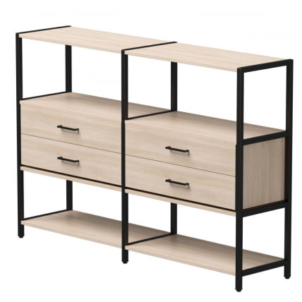 Набор стеллажных систем Еверпроф ЕВО №2 Дуб Соната Черный / Everprof EVO_0