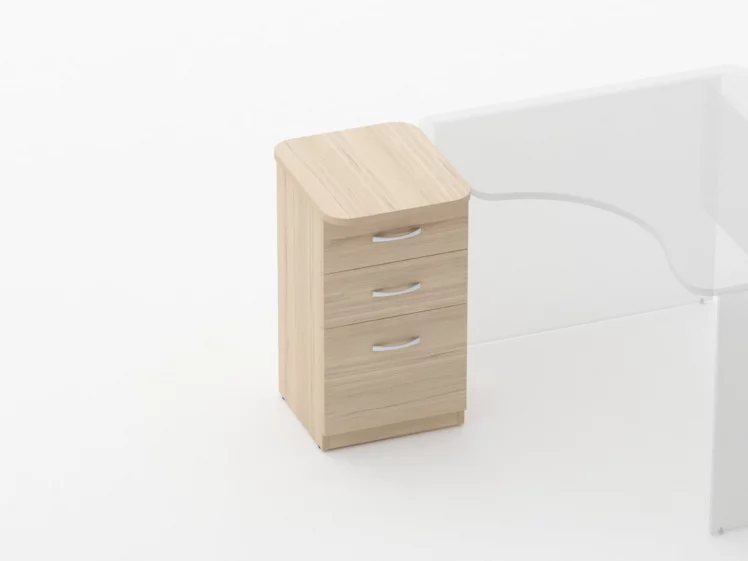 Тумба приставная на 3 ящика Глассй 3.10.15 Дуб молочный / Glassy_1