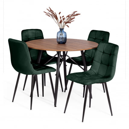 Стул CХИЛЛЙ (мод. ДЖСC-220) Велюр/металл , 44,5х52,5х88 см, дэрк греен (темно-зеленый) ХЛР57 / черный / CHILLY (mod. JSC-220) dark green HLR57_5