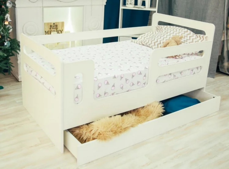 Кроватка-манеж Горизонтали с ящиком_0