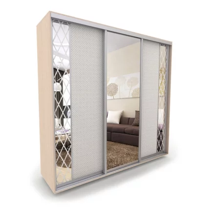 Шкаф-купе 3-х дверный Акцент-Вера КР 2100х600  Дуб молочный_0