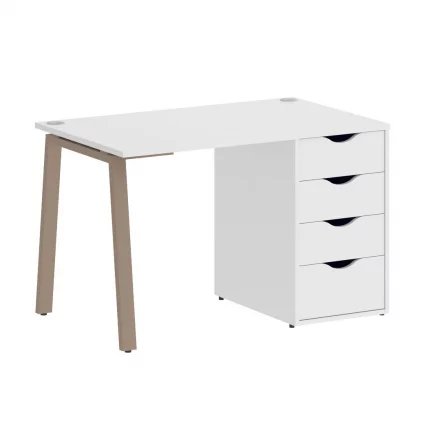 Стол письменный ХОМЕ ОФФИCЕ ВР.СП-3-118.4.А Белый Бриллиант/Мокко металл / HOME OFFICE VR.SP-3-118.4.A_0
